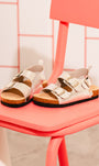 Sandalias Babyfresh Tipo Birkenstock Plateadas para Niña