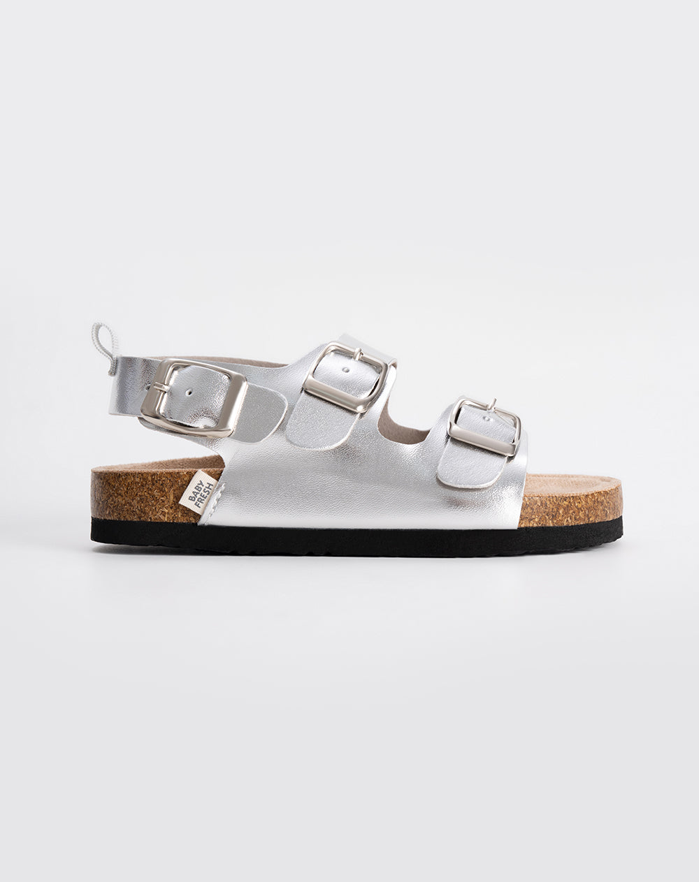 Sandalias Babyfresh Tipo Birkenstock Plateadas para Niña