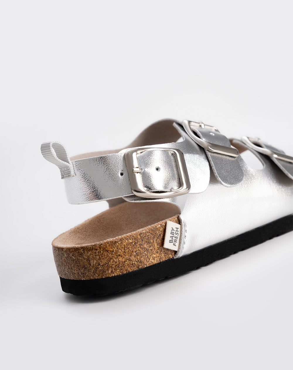 Sandalias Babyfresh Tipo Birkenstock Plateadas para Niña