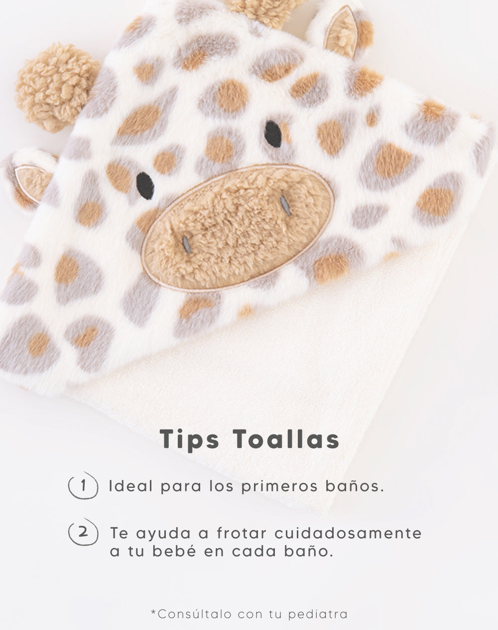 Toalla Babyfresh Algodón Crudo con Capucha para Bebé Unisex