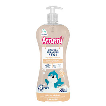 Shampoo y Baño Líquido Arrurrú 2 en 1 Delicada Nutrición 750 ml