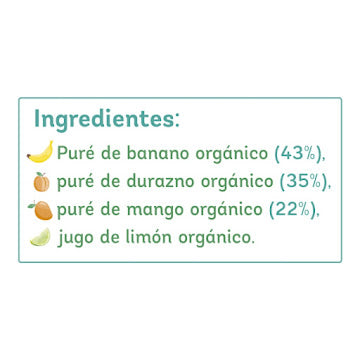 Compota Baby Evolution Banano Durazno Mango Orgánica +6 Meses X 99 G