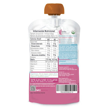 Compota Baby Evolution Orgánica Manzana Calabaza Zanahoria Sin Azúcar Añadida 99 Gr
