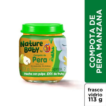 Compota Nature Baby 100% Pera Frasco X 113 Gr