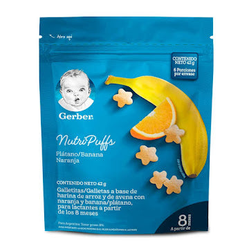Cereal Gerber Puffs Sabor Banana Naranja X 42 Gr
