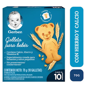 Galletas Gerber Para Bebes 10meses+ Caja X 10 Und