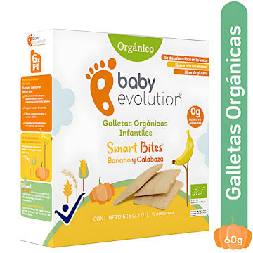 Galletas Baby Evolution Smart Bites Banano Calabaza X 60 Gr