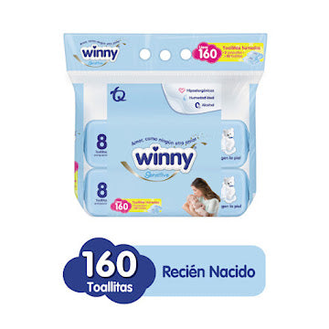 Toallitas Humedas Winny Recién Nacido X 160 Und