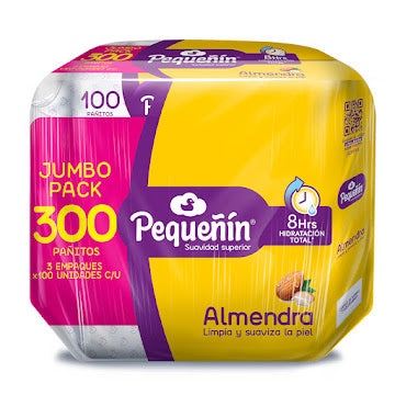 Toallitas Húmedas Pequeñín Almendra Jumbo Pack X 300 Und
