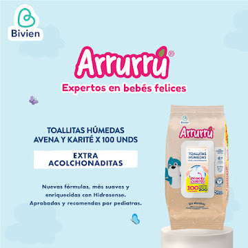 Toallitas Humedas Arrurru Avena & Karite Practicorte X 100und