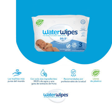 Toallitas Húmedas Para Bebés Waterwipes Sin Alcohol Pack X 180 Und