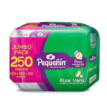 Toallitas Húmedas Pequeñín Aloe Jumbo Pack X 250 Und