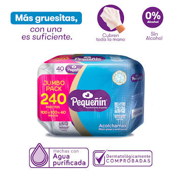 Toallitas Húmedas Pequeñin Acolchamax Jumbo Pack X 240 Und