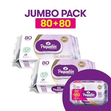 Pañitos Húmedos Pequeñin Piel Delicada Jumbo Pack X 160 Und