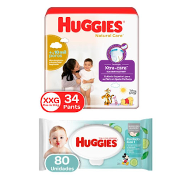 Kimberly 26% Combo Huggies +Toallitas Humedas
