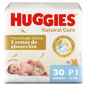 Pañales Huggies Natural Care Etapa 1/p X 30 Und