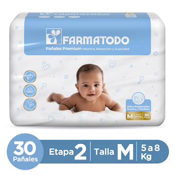 Pañal Farmatodo Premium Etapa 2 Talla M X 30 Und