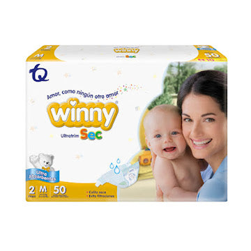 Pañales Winny Ultratrim Sec + Toallitas Húmedas Etapa 2 X 50 Und