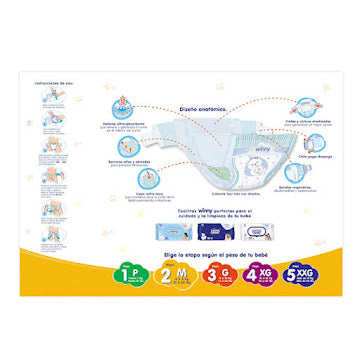 Pañales Winny Ultratrim Sec + Toallitas Húmedas Etapa 2 X 50 Und