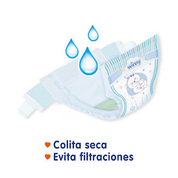 Pañales Winny Ultratrim Sec + Toallitas Húmedas Etapa 2 X 50 Und