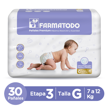 Pañal Farmatodo Premium Etapa 3 Talla G X 30 Und