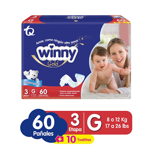 Pañal Winny Gold Etapa 3 G Paquete X 30 Und