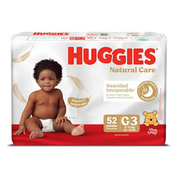 Pañal Huggies Natural Care Unisex Etapa 3G X 52 Und