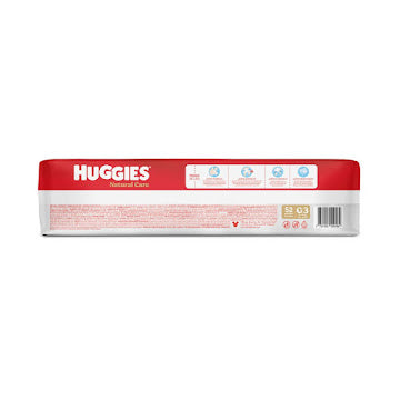 Pañal Huggies Natural Care Unisex Etapa 3G X 52 Und