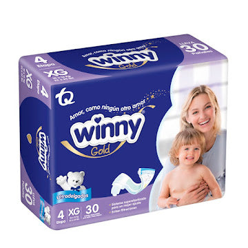 Pañal Winny Gold Etapa 4 Xg Paquete X 30 Und
