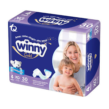 Pañal Winny Gold Etapa 4 Xg Paquete X 30 Und