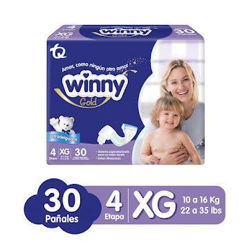 Pañal Winny Gold Etapa 4 Xg Paquete X 30 Und