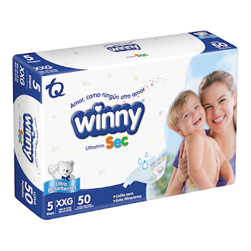 Pañales Winny Ultratrim Sec Xxg Etapa 5 X 50 Und