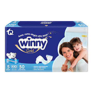 Pañal Winny Gold Etapa 5 Xxg Paquete X 50 Und