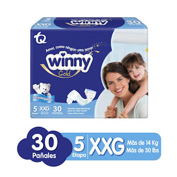 Pañal Winny Gold Etapa 5 Xxg Paquete X 30 Und