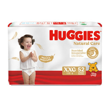 Pañales Huggies Natural Care Xxg Etapa 5 X 52 Und