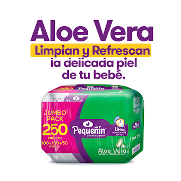 Toallitas Húmedas Pequeñín Aloe Jumbo Pack X 250 Und