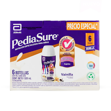 Complemento Nutricional Pediasure Peptigro Vainilla Líquido X 220 Ml Caja X 6 Und