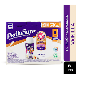 Complemento Nutricional Pediasure Peptigro Vainilla Líquido X 220 Ml Caja X 6 Und