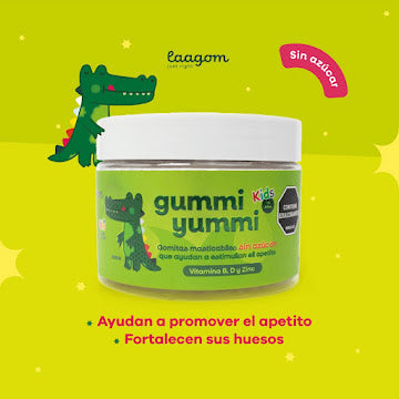 Gomitas infantiles Laagom Gummi Yummi multivitamínicas frasco x 60 und