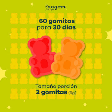 Gomitas infantiles Laagom Gummi Yummi multivitamínicas frasco x 60 und