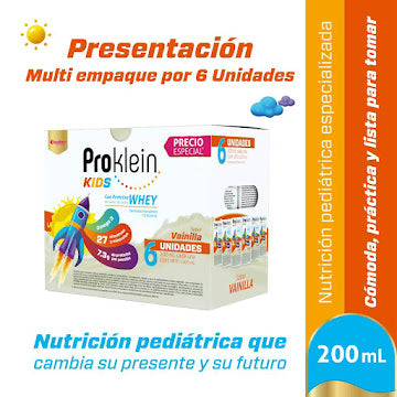 Alimento Nuitricional Proklein Kids Liquido Para Niños Caja X 6 Unidades