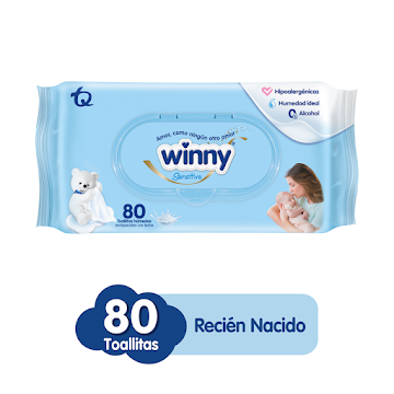 Toallitas Húmedas Winny Sensitive Abullonaditas X 80 Und