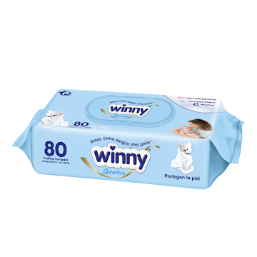 Toallitas Húmedas Winny Sensitive Abullonaditas X 80 Und