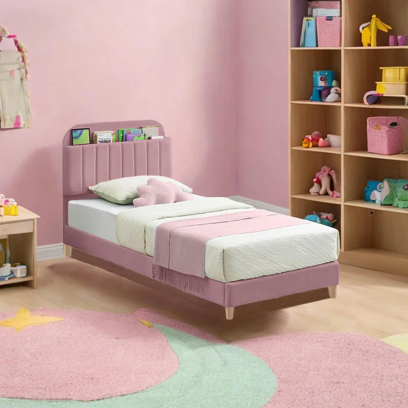 Base Cama con Espaldar + Colchon 1 Pillow Semidoble Infantil Fenix 120x190x115 Rosado