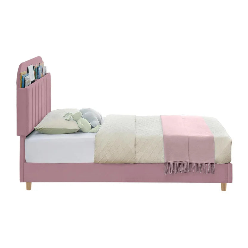 Base Cama con Espaldar + Colchon 1 Pillow Semidoble Infantil Fenix 120x190x115 Rosado