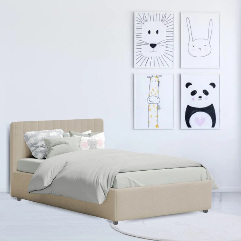 Cama Baul Infantil Sencilla + Colchon Pillow Taupe 100x190x120