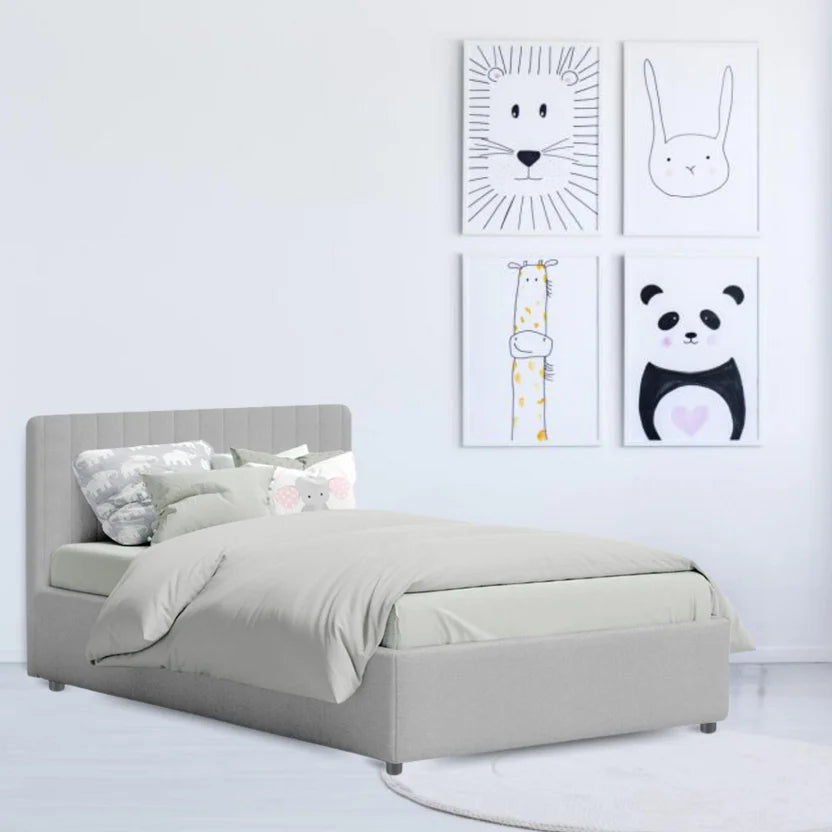 Cama Baul Infantil Semi Doble + Colchon Pillow Gris 120x190x120