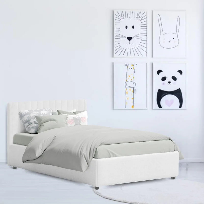 Cama Baul Infantil Semi Doble + Colchon Pillow Blanco 120x190x120
