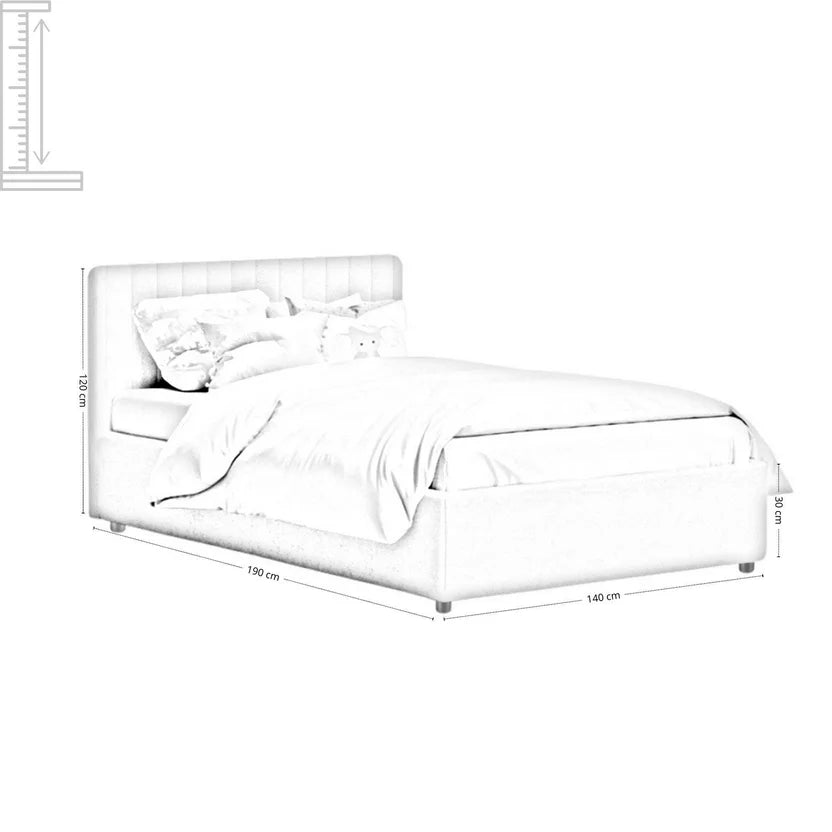 Cama Baul Infantil Doble 140x190x120 + Colchon Pillow Azul Claro