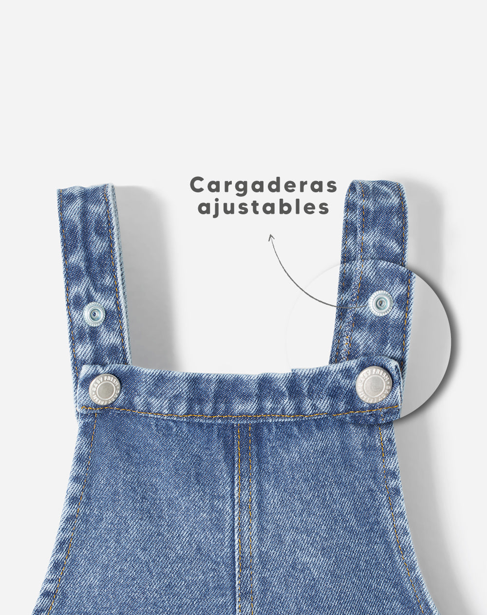 Overol Babyfresh Largo Denim Índigo Medio Unisex para Niños